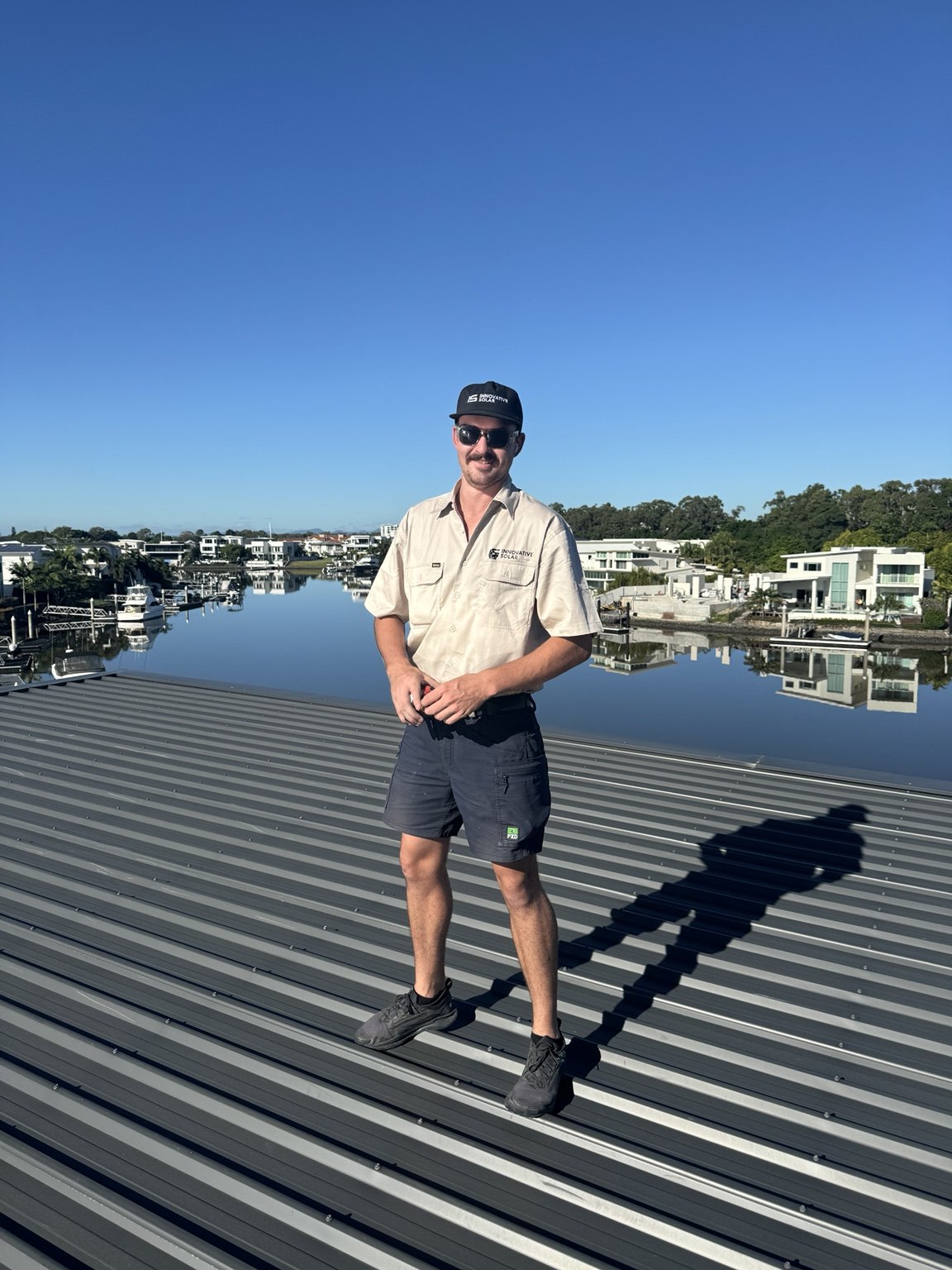 Innovative Solar team member on site